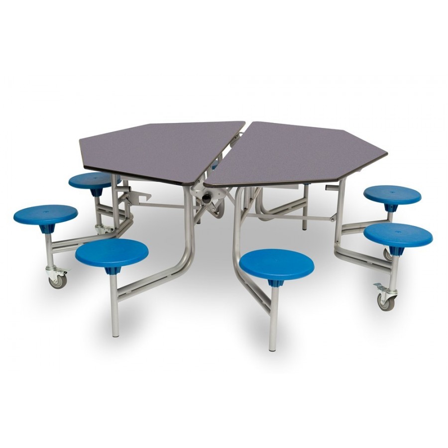 Octogonal Mobile Folding Dining Table with 8 Seats